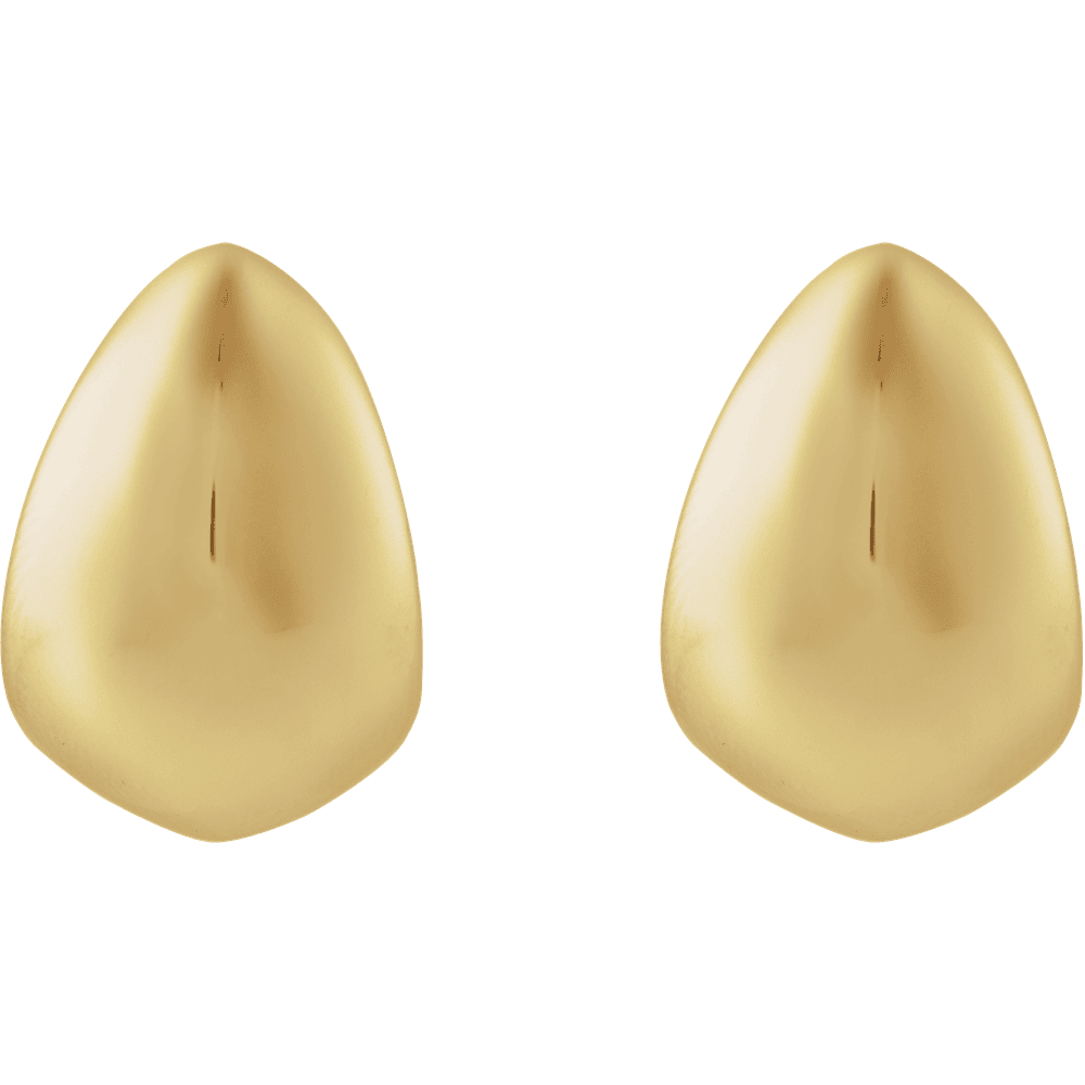 yellow gold teardrop earrings - front view