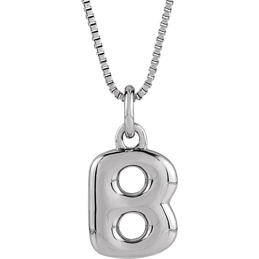 Bubble initial b necklace