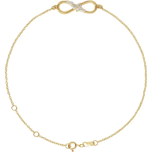 gold and diamond infinity bracelet